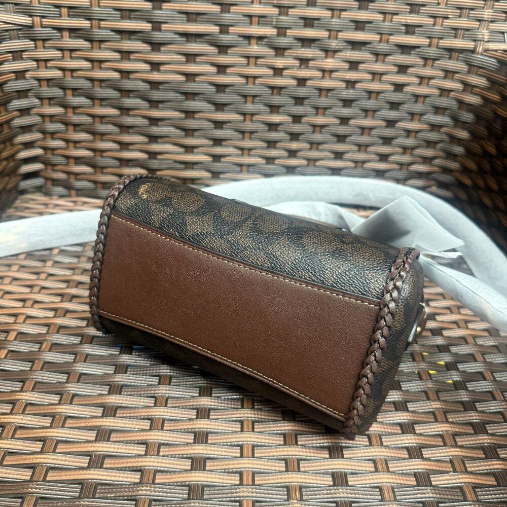 coach Mini Rowan Crossbody Bag In Signature Canvas With Fringe ccf30 - Picture 4 of 4